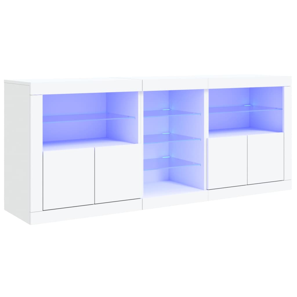 Dressoir met LED-verlichting 162x37x67 cm wit - AllerleiShop