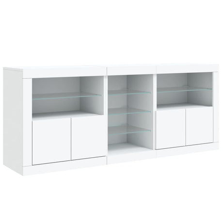 Dressoir met LED-verlichting 162x37x67 cm wit - AllerleiShop