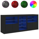 Dressoir met LED-verlichting 162x37x67 cm zwart - AllerleiShop