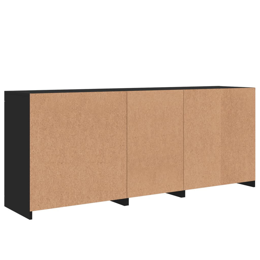 Dressoir met LED-verlichting 162x37x67 cm zwart - AllerleiShop