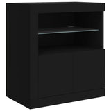 Dressoir met LED-verlichting 162x37x67 cm zwart - AllerleiShop