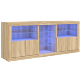 Dressoir met LED-verlichting 162x37x67 cm sonoma eikenkleurig - AllerleiShop