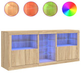 Dressoir met LED-verlichting 162x37x67 cm sonoma eikenkleurig - AllerleiShop