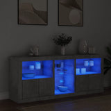 Dressoir met LED-verlichting 162x37x67 cm betongrijs - AllerleiShop