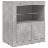 Dressoir met LED-verlichting 162x37x67 cm betongrijs - AllerleiShop