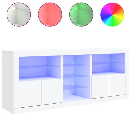 Dressoir met LED-verlichting 181,5x37x67 cm wit - AllerleiShop