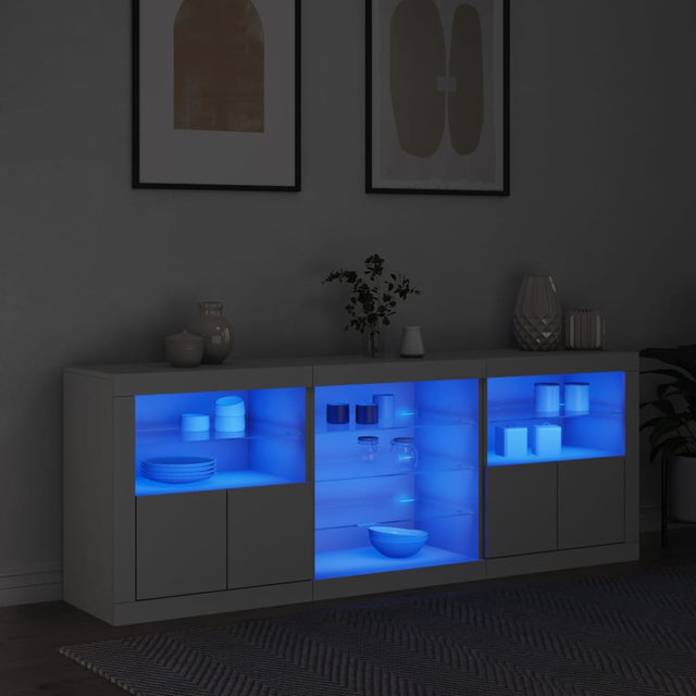 Dressoir met LED-verlichting 181,5x37x67 cm wit - AllerleiShop