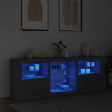 Dressoir met LED-verlichting 181,5x37x67 cm zwart - AllerleiShop