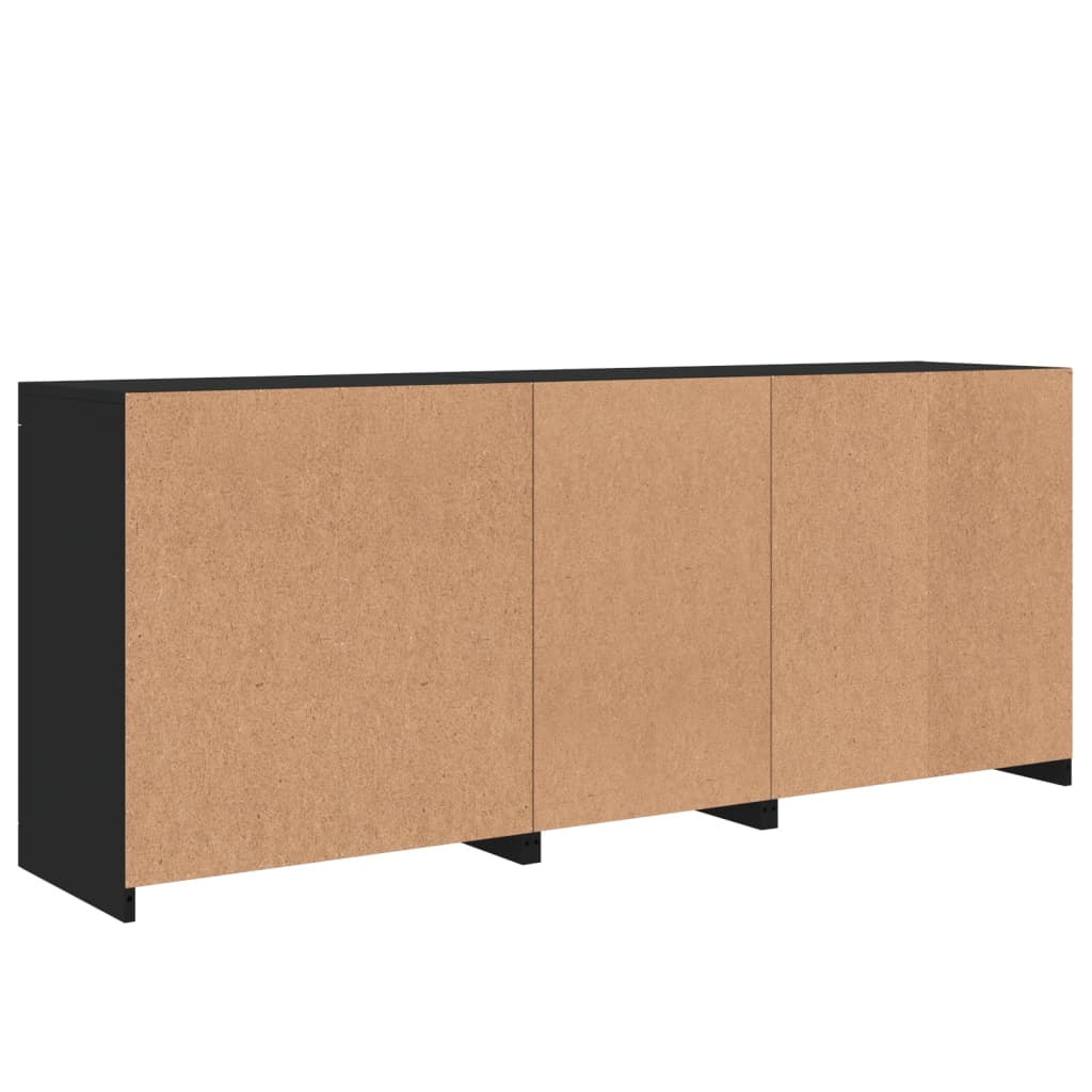 Dressoir met LED-verlichting 181,5x37x67 cm zwart - AllerleiShop