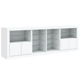 Dressoir met LED-verlichting 202x37x67 cm wit - AllerleiShop