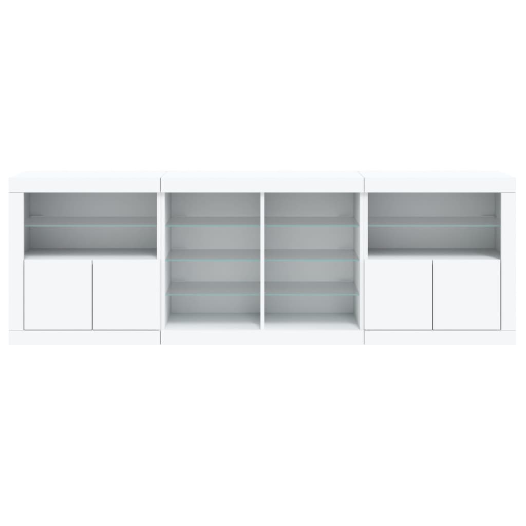 Dressoir met LED-verlichting 202x37x67 cm wit - AllerleiShop