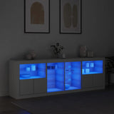 Dressoir met LED-verlichting 202x37x67 cm wit - AllerleiShop