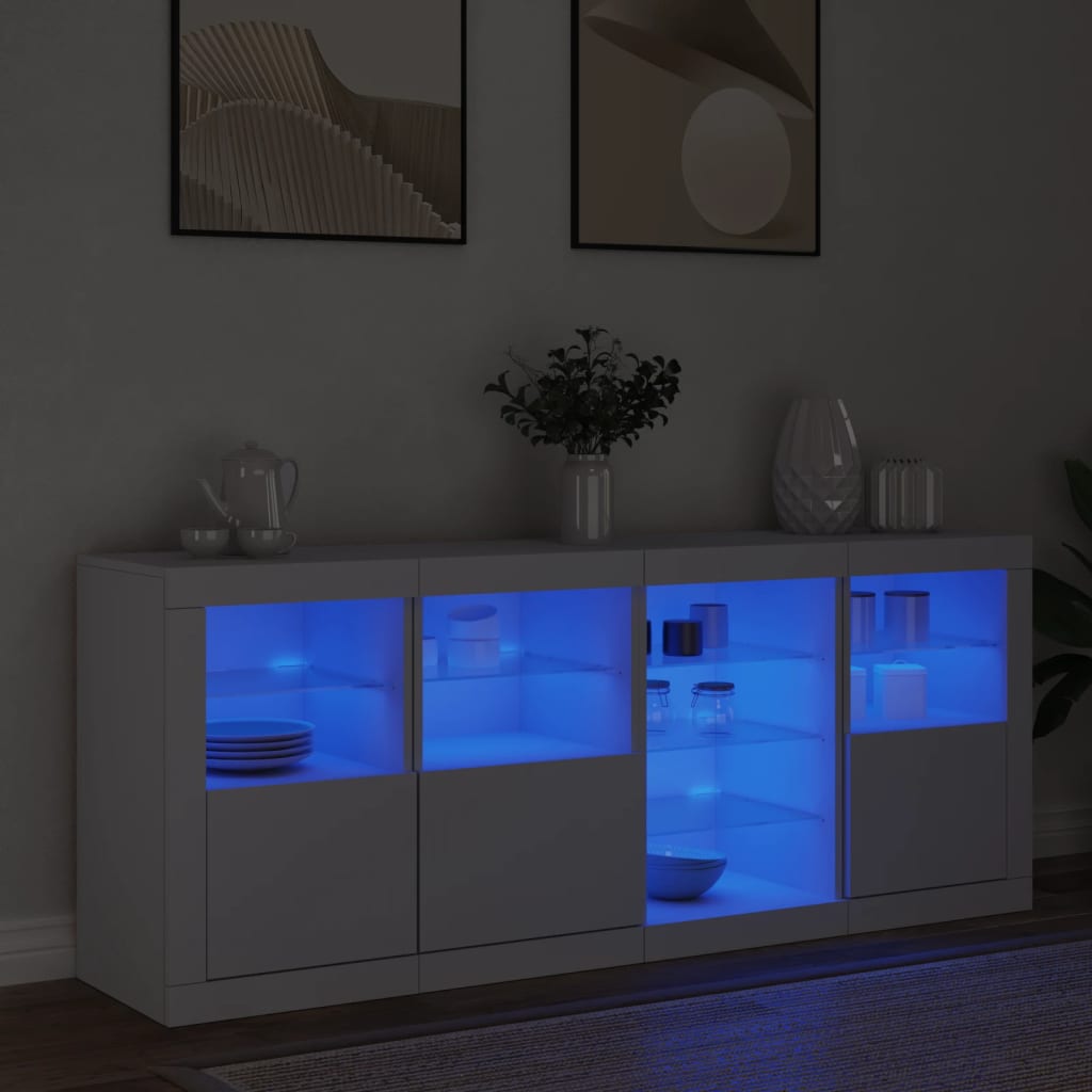 Dressoir met LED-verlichting 164x37x67 cm wit - AllerleiShop