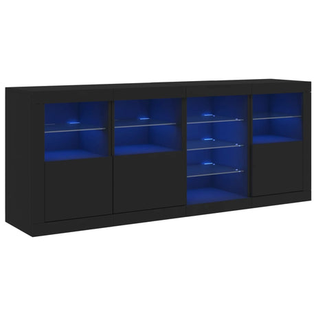 Dressoir met LED-verlichting 164x37x67 cm zwart - AllerleiShop