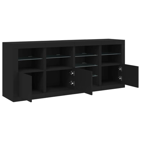 Dressoir met LED-verlichting 164x37x67 cm zwart - AllerleiShop