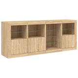 Dressoir met LED-verlichting 164x37x67 cm sonoma eikenkleurig - AllerleiShop