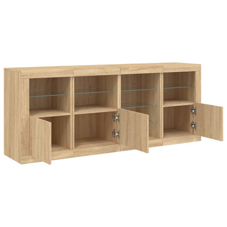 Dressoir met LED-verlichting 164x37x67 cm sonoma eikenkleurig - AllerleiShop