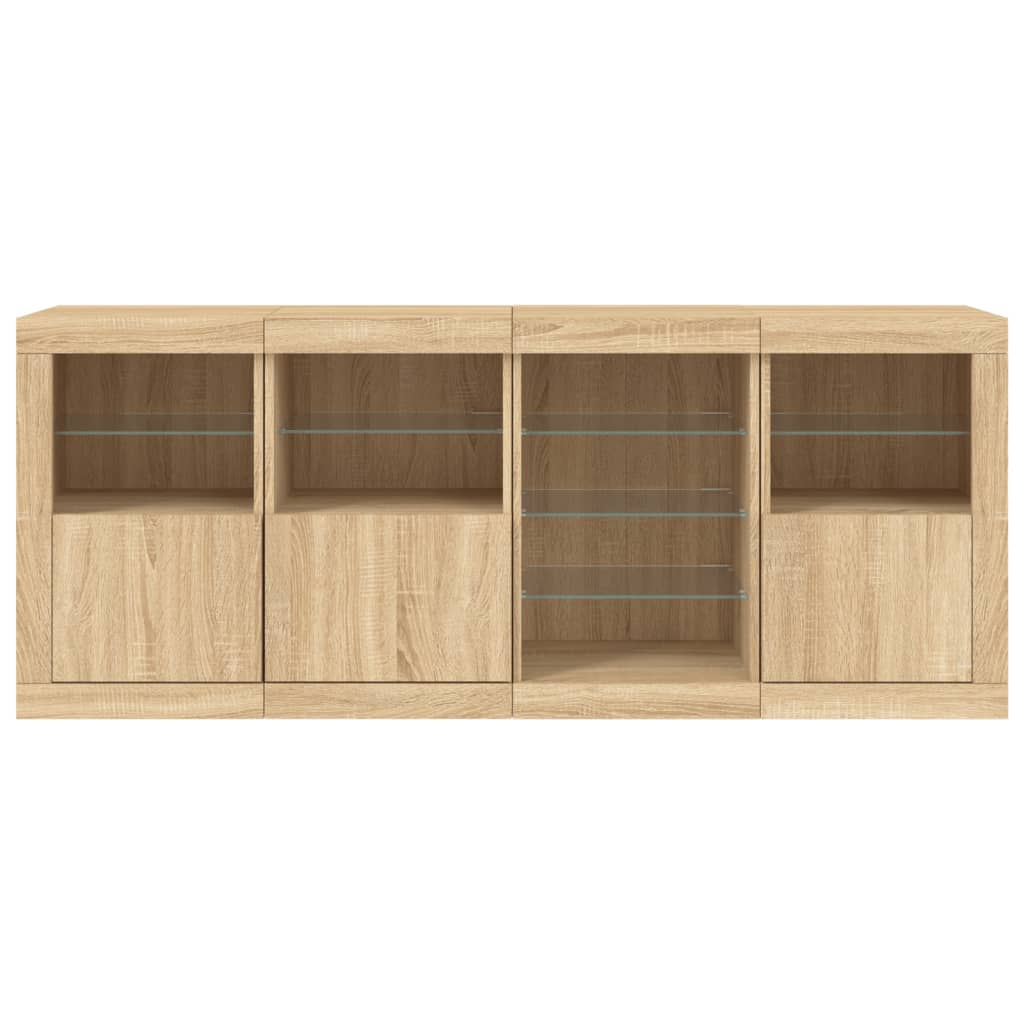 Dressoir met LED-verlichting 164x37x67 cm sonoma eikenkleurig - AllerleiShop