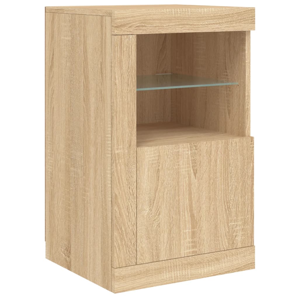 Dressoir met LED-verlichting 164x37x67 cm sonoma eikenkleurig - AllerleiShop