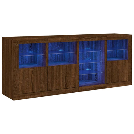 Dressoir met LED-verlichting 164x37x67 cm bruin eikenkleur - AllerleiShop