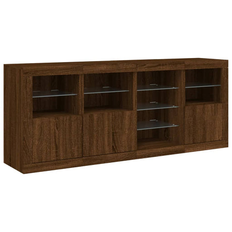 Dressoir met LED-verlichting 164x37x67 cm bruin eikenkleur - AllerleiShop