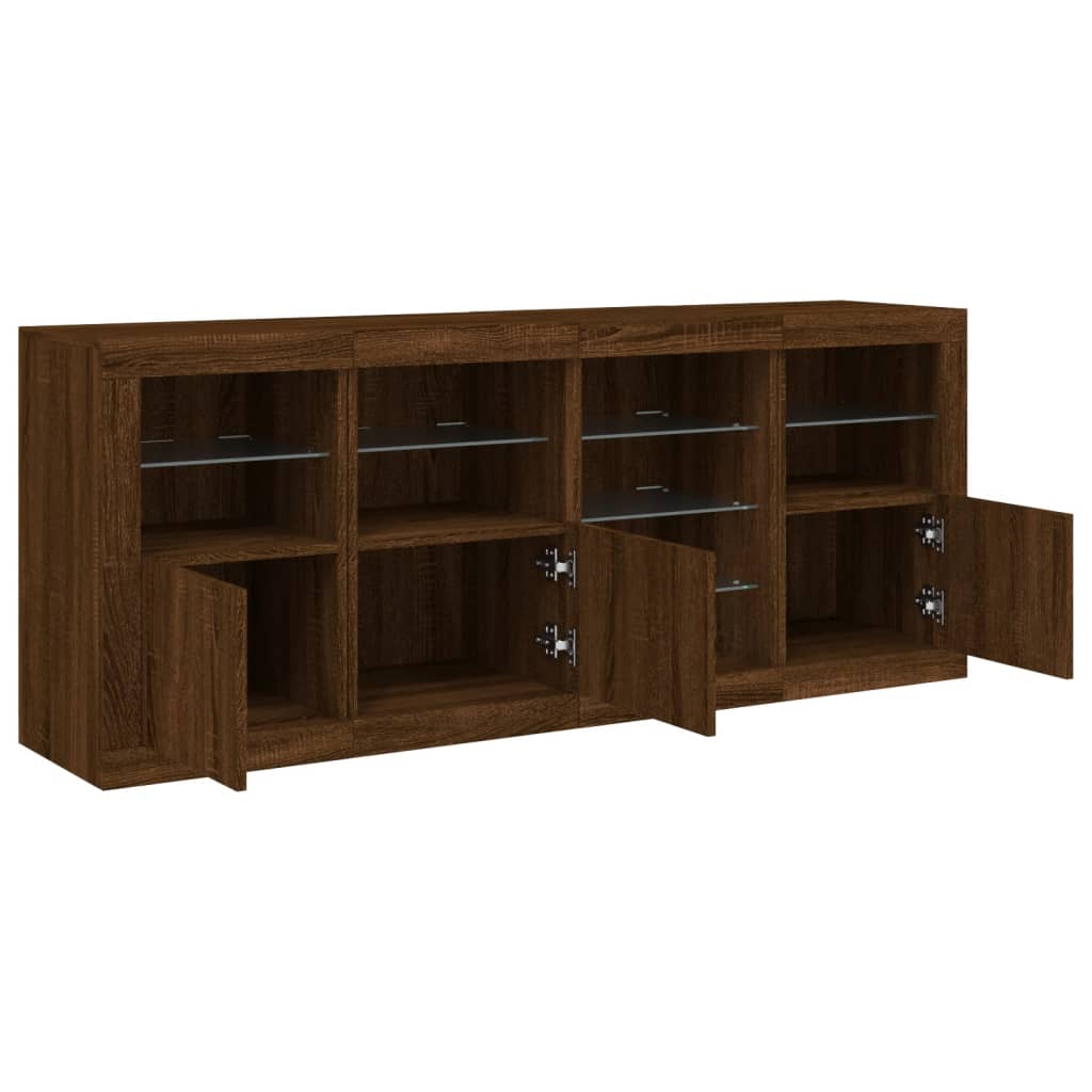 Dressoir met LED-verlichting 164x37x67 cm bruin eikenkleur - AllerleiShop