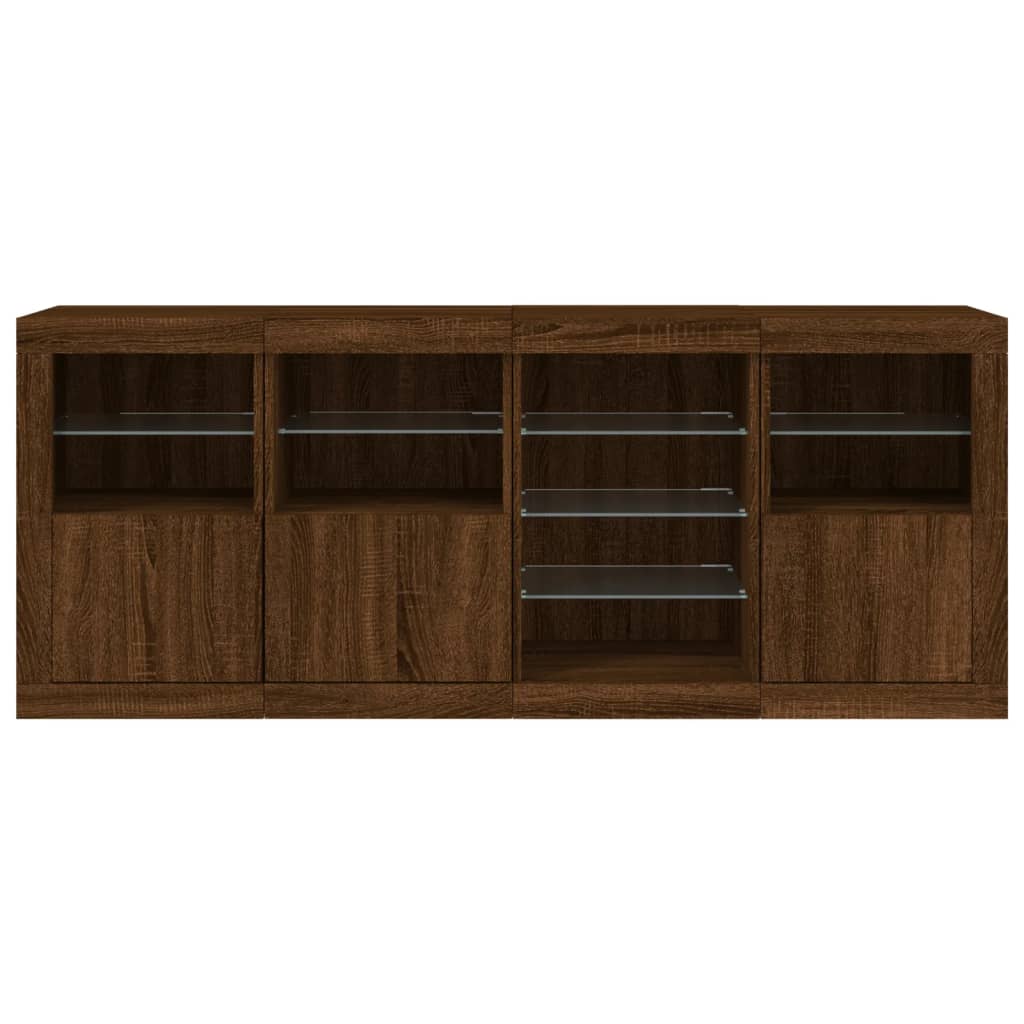 Dressoir met LED-verlichting 164x37x67 cm bruin eikenkleur - AllerleiShop