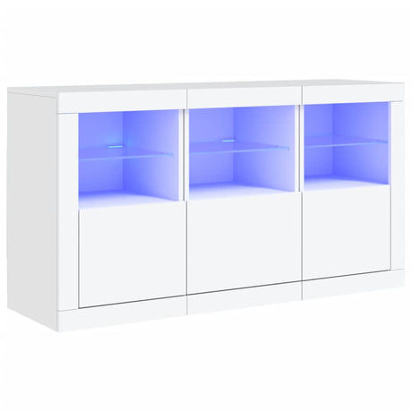 Dressoir met LED-verlichting 123x37x67 cm wit - AllerleiShop