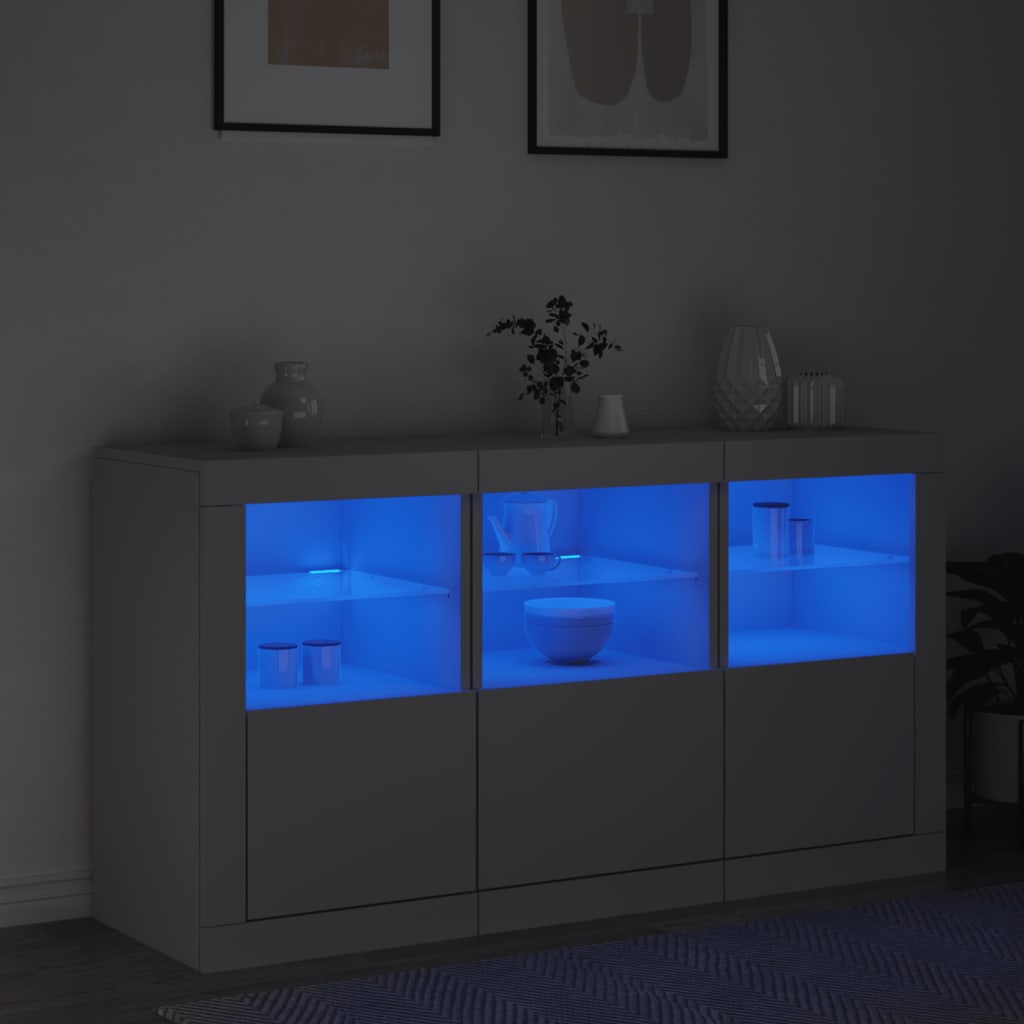 Dressoir met LED-verlichting 123x37x67 cm wit - AllerleiShop