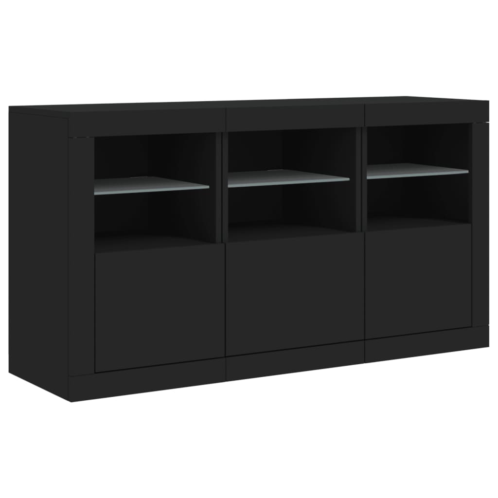 Dressoir met LED-verlichting 123x37x67 cm zwart - AllerleiShop