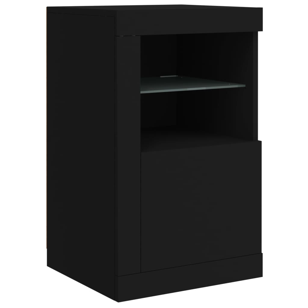 Dressoir met LED-verlichting 123x37x67 cm zwart - AllerleiShop