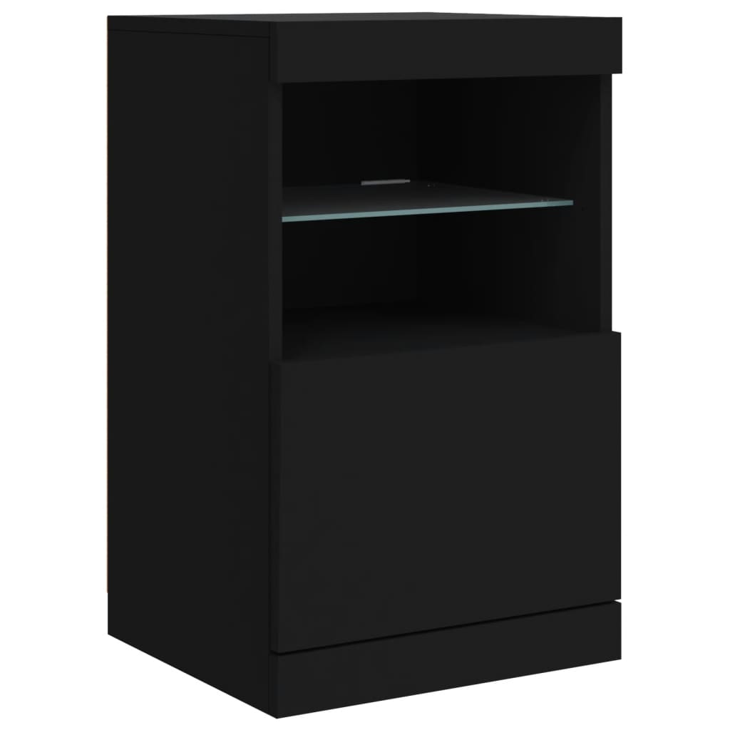 Dressoir met LED-verlichting 123x37x67 cm zwart - AllerleiShop