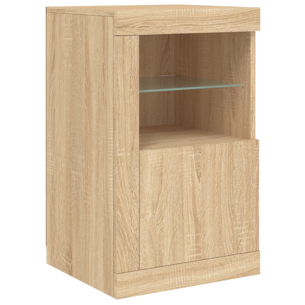 Dressoir met LED-verlichting 123x37x67 cm sonoma eikenkleurig - AllerleiShop