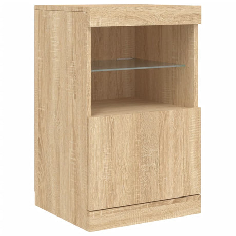 Dressoir met LED-verlichting 123x37x67 cm sonoma eikenkleurig - AllerleiShop