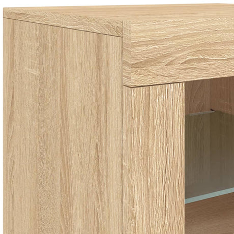 Dressoir met LED-verlichting 123x37x67 cm sonoma eikenkleurig - AllerleiShop