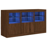 Dressoir met LED-verlichting 123x37x67 cm bruin eikenkleur - AllerleiShop