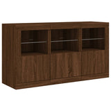 Dressoir met LED-verlichting 123x37x67 cm bruin eikenkleur - AllerleiShop