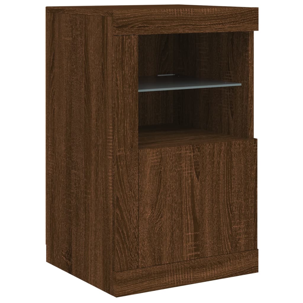 Dressoir met LED-verlichting 123x37x67 cm bruin eikenkleur - AllerleiShop