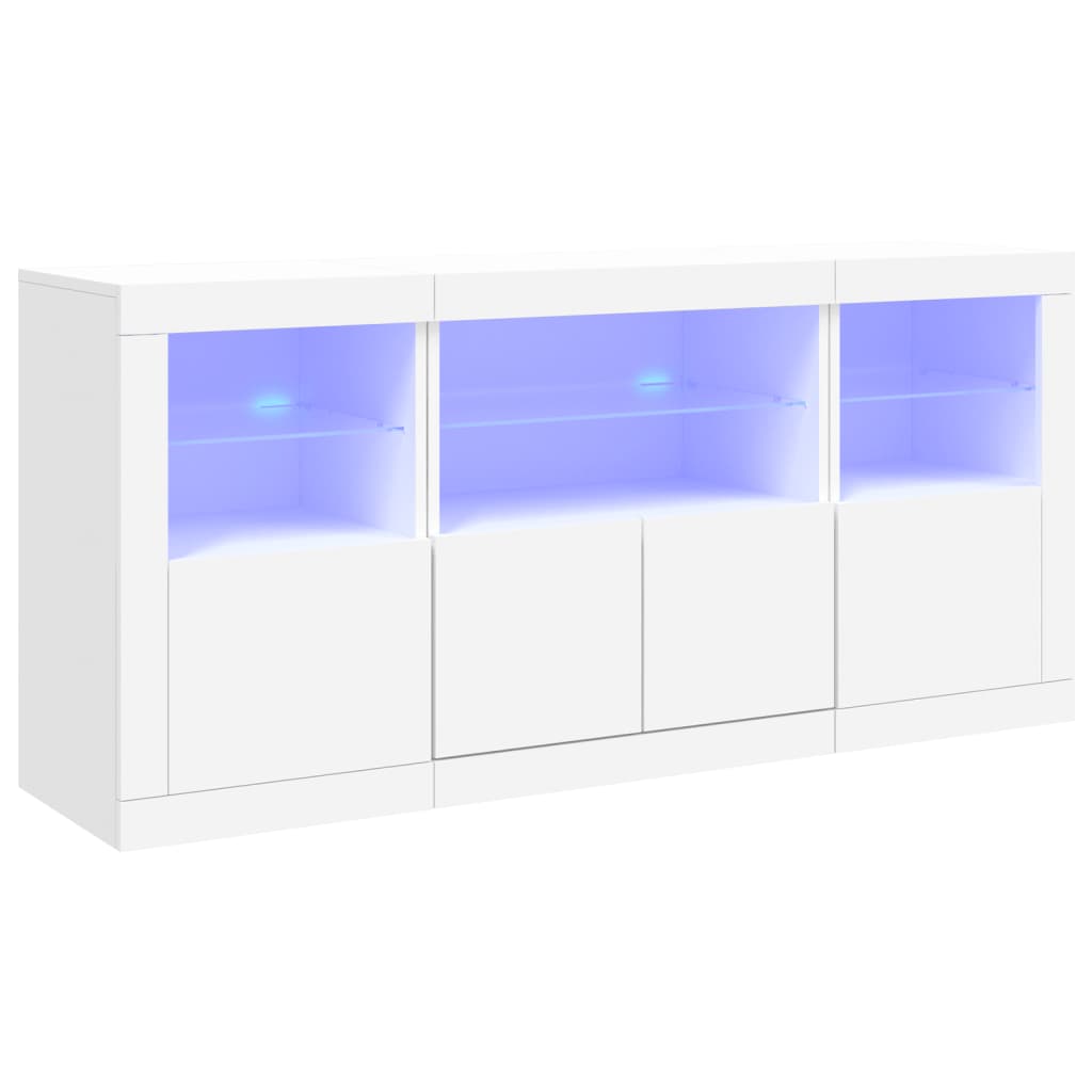 Dressoir met LED-verlichting 142,5x37x67 cm wit - AllerleiShop