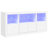 Dressoir met LED-verlichting 142,5x37x67 cm wit - AllerleiShop