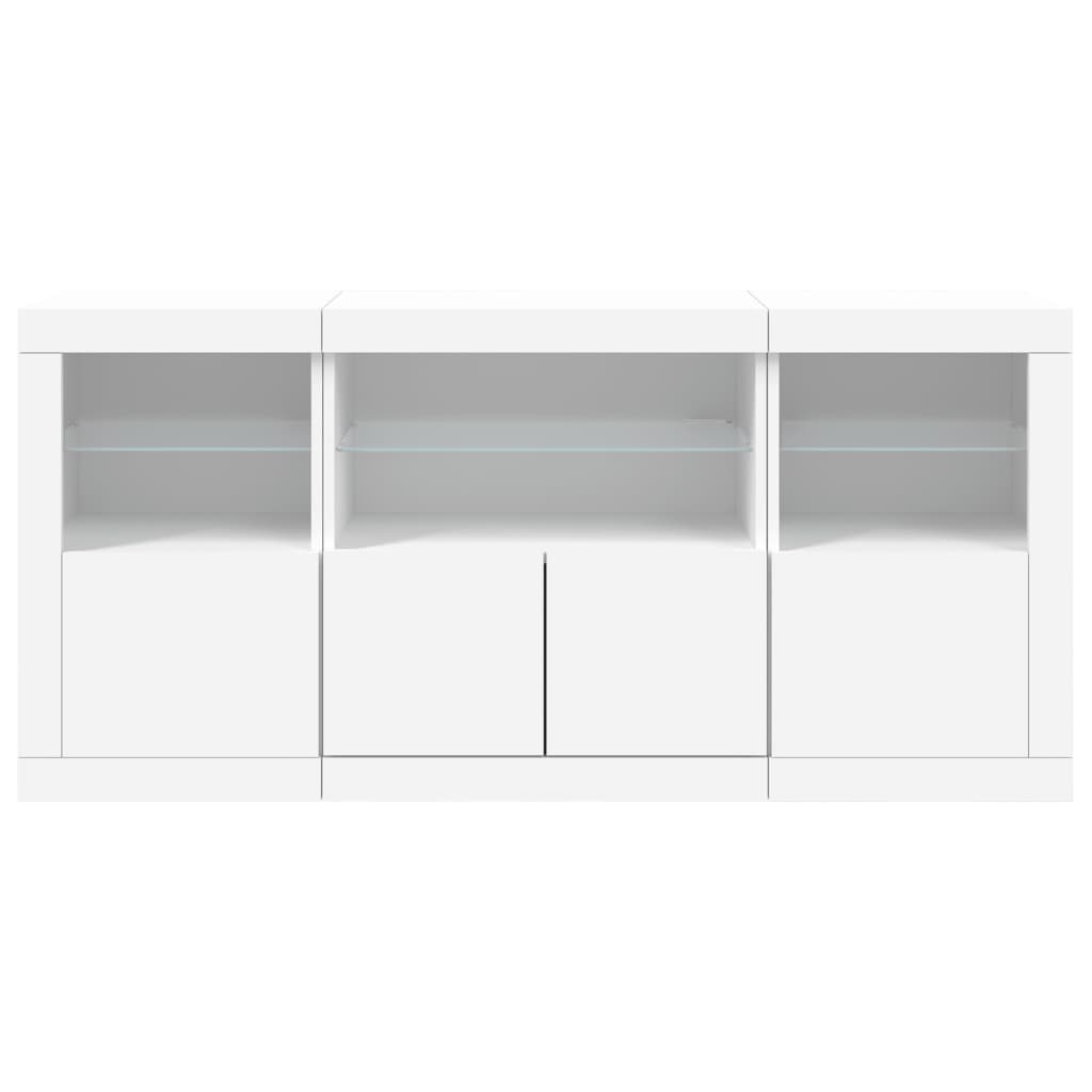 Dressoir met LED-verlichting 142,5x37x67 cm wit - AllerleiShop