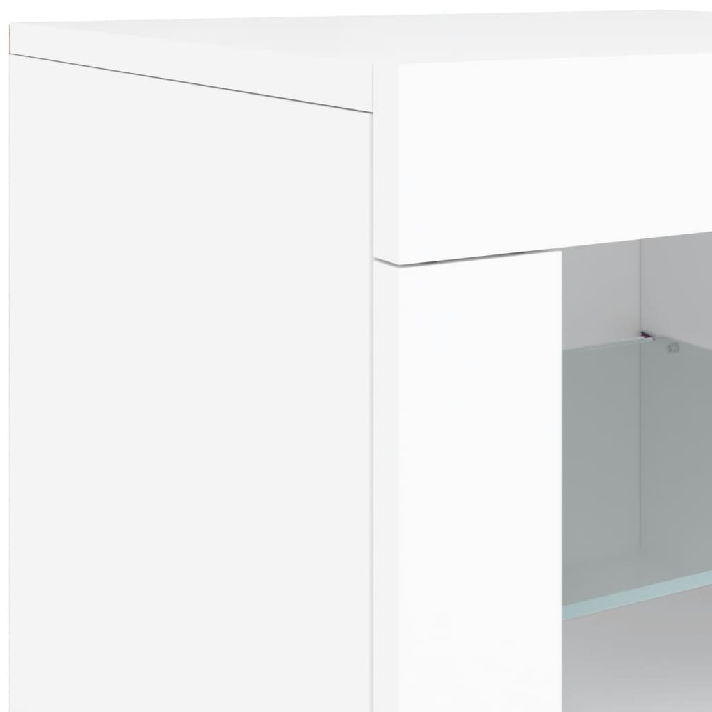 Dressoir met LED-verlichting 142,5x37x67 cm wit - AllerleiShop