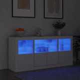 Dressoir met LED-verlichting 142,5x37x67 cm wit - AllerleiShop