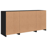 Dressoir met LED-verlichting 142,5x37x67 cm zwart - AllerleiShop