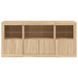 Dressoir met LED-verlichting 142,5x37x67 cm sonoma eikenkleurig - AllerleiShop