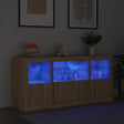 Dressoir met LED-verlichting 142,5x37x67 cm sonoma eikenkleurig - AllerleiShop