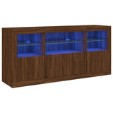 Dressoir met LED-verlichting 142,5x37x67 cm bruin eikenkleur - AllerleiShop