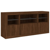 Dressoir met LED-verlichting 142,5x37x67 cm bruin eikenkleur - AllerleiShop