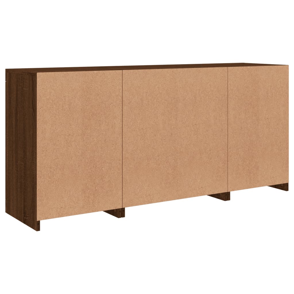 Dressoir met LED-verlichting 142,5x37x67 cm bruin eikenkleur - AllerleiShop