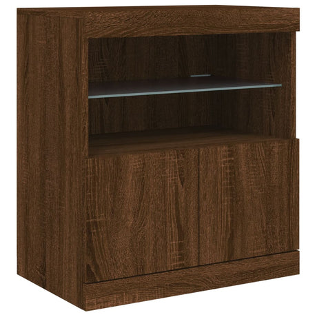 Dressoir met LED-verlichting 142,5x37x67 cm bruin eikenkleur - AllerleiShop